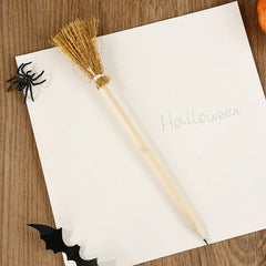 YOUMIKA  -  10Pcs Halloween Witch Broom Writing Pencils Kids Halloween Birthday Party Favors Gift Goodie Bag Filler Wooden Painting Pencils