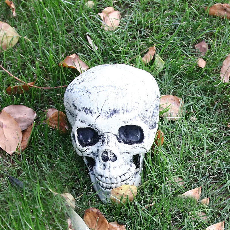 YOUMIKA  -  Halloween Skull Skeleton Head Realistic Human Hand Arms for Halloween Party Home Garden Lawn Decor Haunted House Horror Props