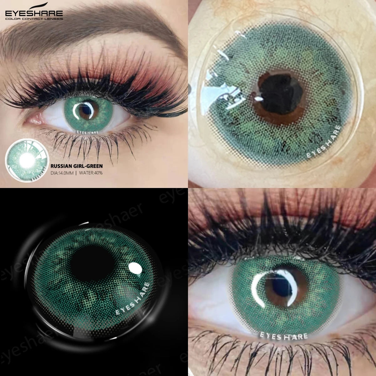 YOUMIKA  -  2pcs Natural Color Contact Lenses for Eyes Green Contact Lens Blue Eyes Lenses Beauty Cosmetic Makeup EyeContacts Lens