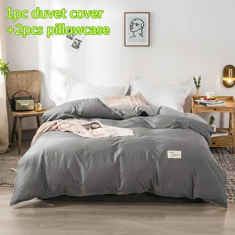 YOUMIKA  -  Fashion Duvet Cover Sets Cotton Gray Quilt Cover Single Double Queen Bedding Sets 2pc Pillowcase Boys Solid Comforter Cover Sets