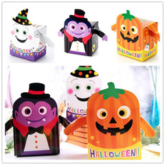 YOUMIKA  -  3/6Pcs Halloween Ghost Pumpkin Candy Box Paper Gift Cookie Packaging Box Trick Or Treat Kids Gift Halloween Party Decor Supplies