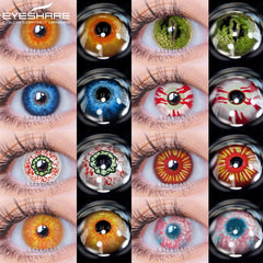 YOUMIKA  -  1Pair Anime Color Contact Lenses for Eyes Yearly Red Lenses Black White Lenses Halloween Eye Lens Cosplay Eye Contacts