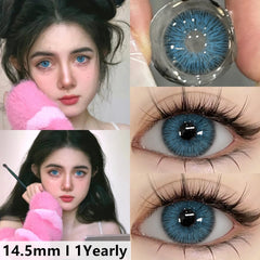 YOUMIKA  -  2pcs New Colored Contact Lenses Natural Brown Eye Contact Lenses Yearly Fashion Blue Contact Gray Lens Fast Delivery