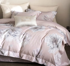 YOUMIKA  -  Sweet fairyfair pastoral flower pink grey bedding set,full queen king 80s cotton home textile bed sheet pillow case duvet cover