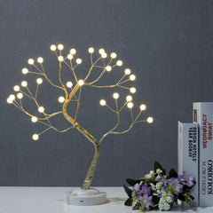 YOUMIKA  -  LED Night Light Tabletop Bonsai Tree Light Bedroom Decor Desk Table Lamp For Wedding Party Christmas Decoration Holiday Lighting