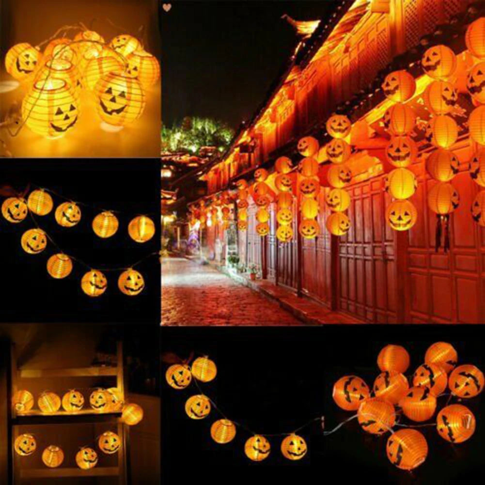 YOUMIKA  -  LED Pumpkins String Lights Battery Operated Outdoor Decorative String Light Holiday Home Decor Accents for Holiday Party Decor