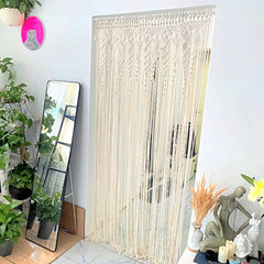 YOUMIKA  -  Macrame Curtains for Windows/Doorways Handmade Boho Curtains for Bedroom Wedding Photo Backdrop Wall Hanging Closet Room Divider