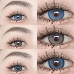 YOUMIKA  -  2pcs Yearly Colored Lenses For Eyes with Diopter Myopia Eyes Beauty Pupil New Nature Student Color Cosmetics Blue Free Shipping