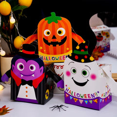 YOUMIKA  -  3/6Pcs Halloween Ghost Pumpkin Candy Box Paper Gift Cookie Packaging Box Trick Or Treat Kids Gift Halloween Party Decor Supplies