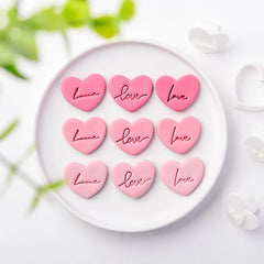 YOUMIKA  -  3Styles Love Letter Biscuit Fondant Embosser Stamp Mold Heart Shaped Cookie Cutters Valentines Day Wedding Party Cake Decoration