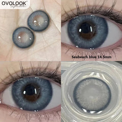 YOUMIKA  -  1 Pair(2pc) Seabeach Blue Contact Lenses for Eyes Natural Beauty Pupil Comestic Color Lens Eyes Half A Yearly Use 14.5mm