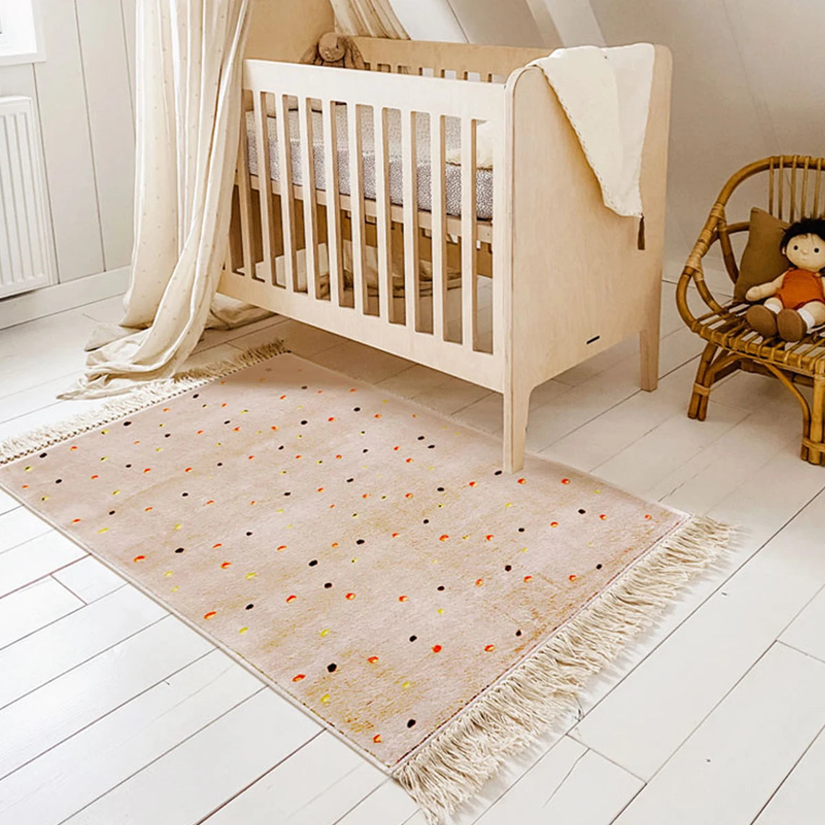 YOUMIKA  -  Carpet for Children's Room Mat with Tassel Bedside Mats Bedroom Home Decor Kids Rug Soft Machine Washable Area Rugs  Alfombra