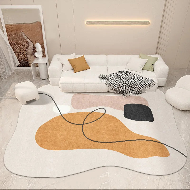 YOUMIKA  - Modern Simple Living Room Decoration Carpet Irregular Bedroom Bedside Large Plush Rug Home Study Cloakroom Soft Non-slip Rugs