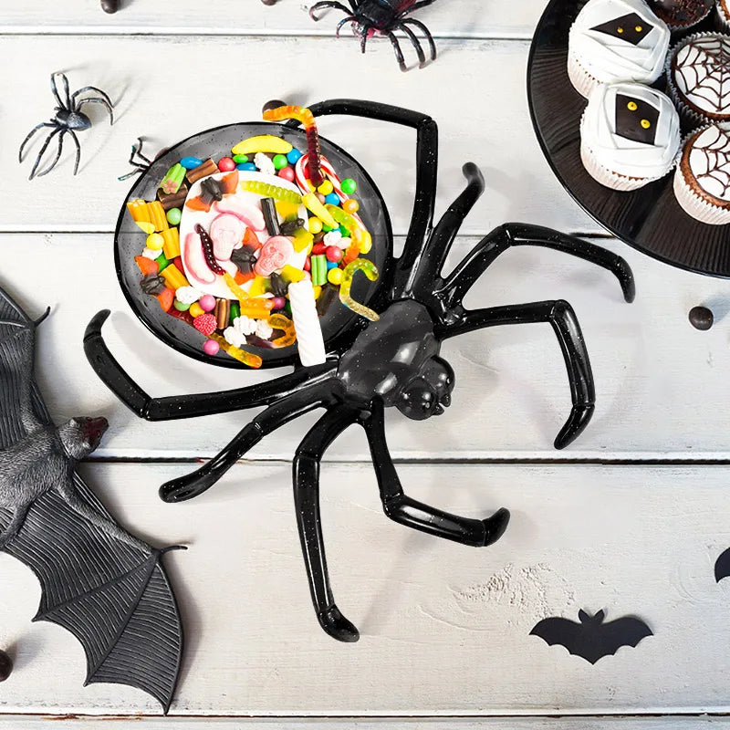 YOUMIKA  -  Halloween Spider Shaped Fruits Candy Basket Snack Cookie Bowl Plate Tray Kids Trick or Treat Halloween Party Table Decorations