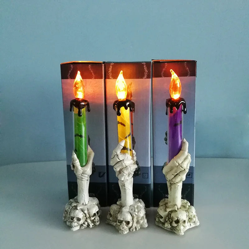 YOUMIKA  -  Halloween Led Candles Skeleton Ghost Hands LED Light Happy Halloween Party Home Decoration Supplies Haunted House Horror Props