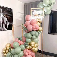 YOUMIKA   -  124PCS Artificial Vines Green Blush Pink Peach Balloons Garland Arch Kit for Boys Girls Baby Shower Birthday Party Decorations