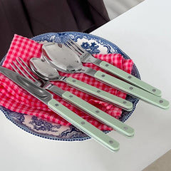 YOUMIKA  -  Mint Manbo Color Stainless Steel Knife Fork Spoon Set Western Tableware Home Dessert Cake Fork