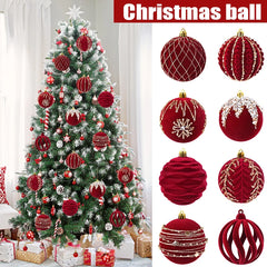 YOUMIKA  -  8CM Big Christmas Ball Ornaments Red Xmas Tree Hanging Pendant 2024 Christmas Decorations For Home Navidad New Year Gift 2025