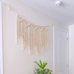 YOUMIKA  -  Macrame Wall Hanging Tapestry Large Bohemian Macrame Curtain Fringe Backdrops Home Decor for Wedding Living Room Bedroom Gallery