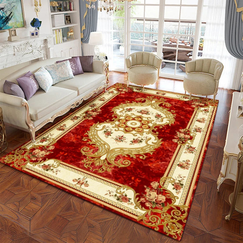 YOUMIKA  -  European Retro Living Room Decoration Carpet Light Luxury Bedroom Bedside Large Area Rug Home Balcony Porch Entry Non-slip Rugs