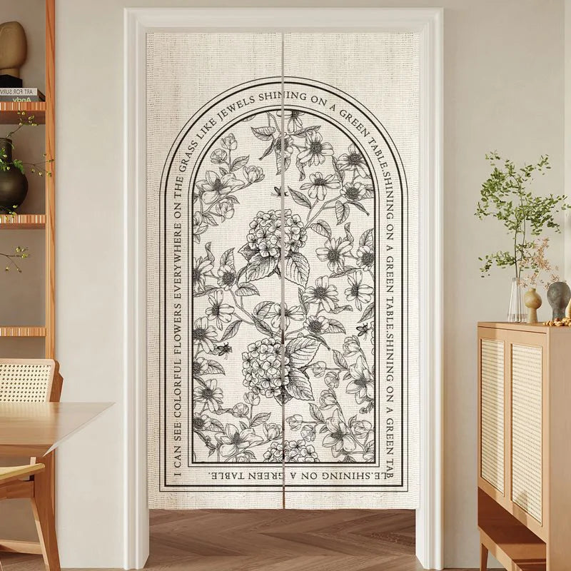 YOUMIKA  -  American Cotton Linen Door Curtain, Bedroom Partition Curtains, Kitchen Shelter, Entrance Tapestry, Wall Hanging Decor