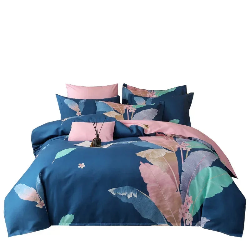 YOUMIKA  -  New Floral Printed Bedding Sets Cozy Child Duvet Cover Sets Bed Set Adult Duvet Cover + 2 Pillowcases Breathable Bed Sheet Cover