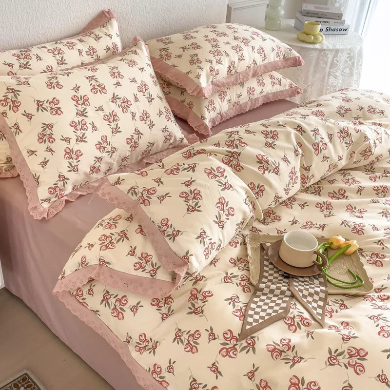 YOUMIKA  -  Nordic bed four-piece bedding set summer winter blankets for bed queen size bed sheets set bedroom bed linen calico