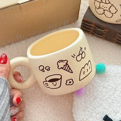 YOUMIKA  -  Korean Cute Puppy Mug Coffee Cup Milk Cup Ceramic Cup Girl's Gift