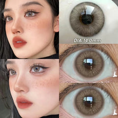 YOUMIKA  -  Pink Lenses Color Contact Lenses for Myopia Beauty Eye Color Lenses Fashion Natural Pupils Grey Brown Blue Lens 1 Pair