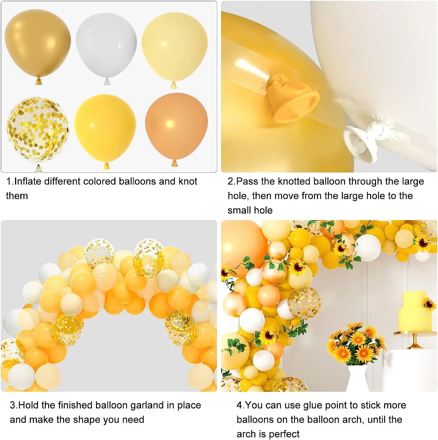 YOUMIKA   -  118 Pcs Sunflower Balloon Garland Arch Kit with Sunflower Vine Baby Shower Decorations for Girl Boy Bee Birthday Party Supplies