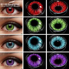 YOUMIKA  -  Cosplay Color Contact Lenses for Eyes 1pair Blue Green Colored Contacts Anime Halloween Yearly Beauty Makeup Crazy Lens