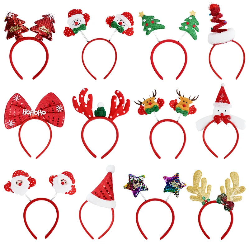 YOUMIKA  -  Adult Kids Christmas Headband Santa Claus Elk Xmax Tree Hair Accessories 2024 Christmas Decoration Navidad Noel New Year Gift