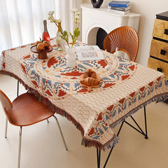 YOUMIKA  -  Bohemian Ethnic Style Rectangle Tablecloths Kitchen Table Decor Reusable Tablecloth Holiday Party Decorations