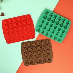 YOUMIKA  -  Christmas Silicone Chocolate Mold Gingerbread Man Xmas Tree Cookie Mould Home Kitchen DIY Baking Tools New Year Party Cake Decor