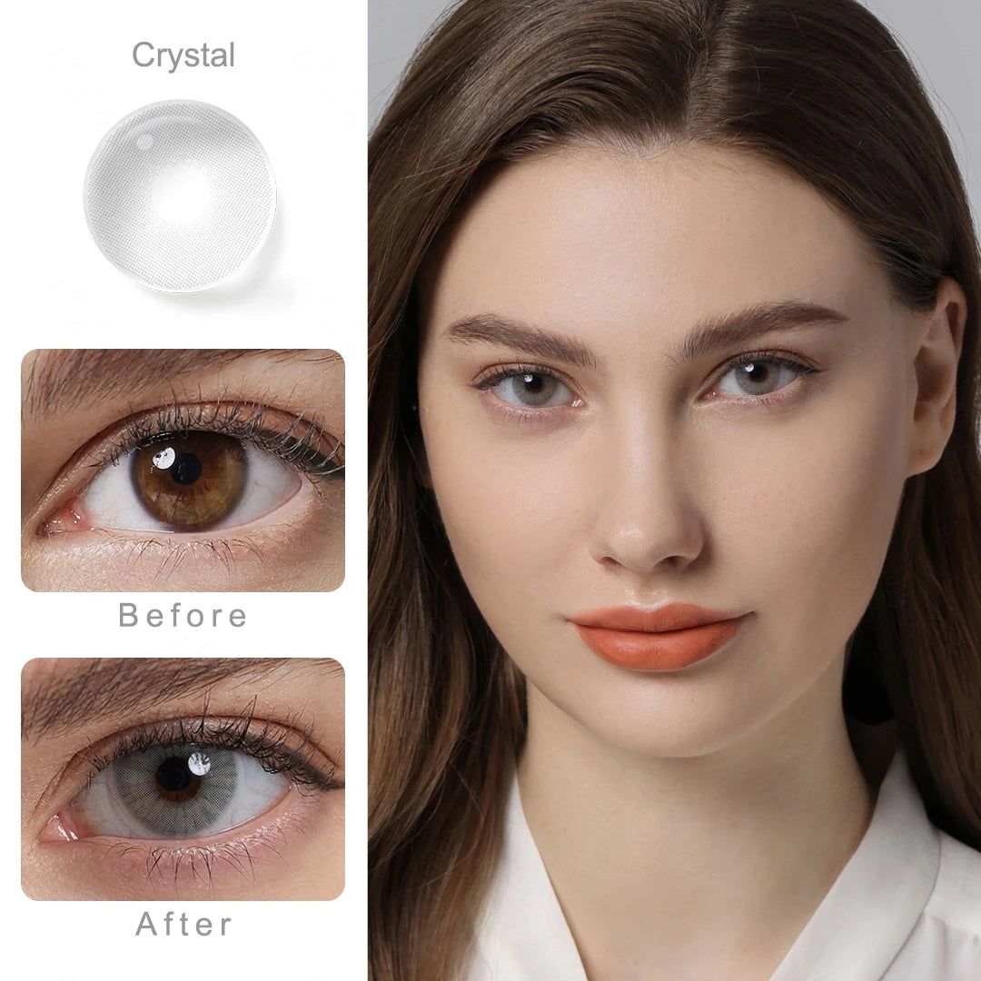 YOUMIKA  -  Natural Color Contact Lenses for Eyes Beauty Elves Mirage Color Lens Eyes Cosmetics 2pcs Yearly Natural Color Lenses