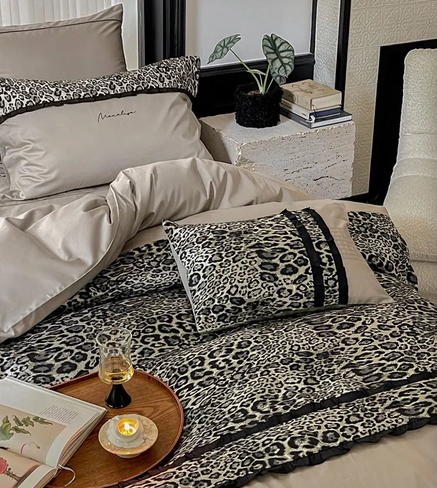 YOUMIKA  -  Fashion cool leopard bedding set 1.5 1.8 2.0,full queen king modern trend cotton home textile bed sheet pillow case duvet cover