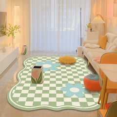 YOUMIKA  -  Carpet for Living Room Cute Plaid Home Decoration Large Area IG Coffee Tables Bedroom Plush Mat Cloakroom Fluffy Rug