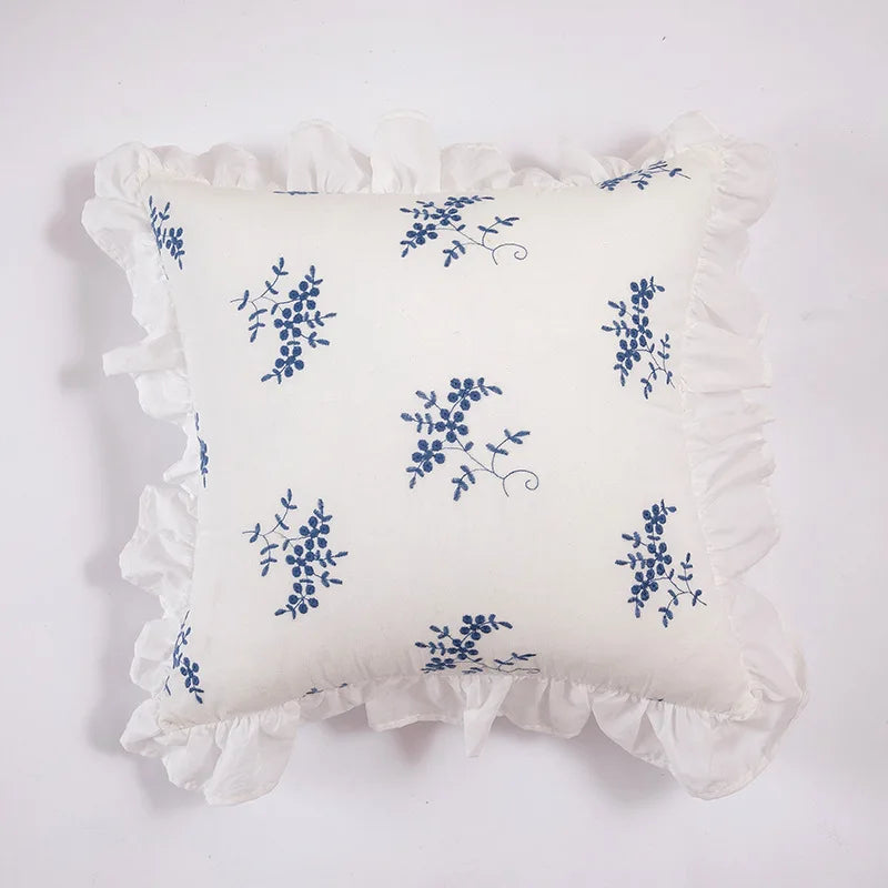 YOUMIKA  -  Cotton Ruffled Edge Cushion Cover Soft Pillow Cover Decorative Throw Pillow Cover For Couch Sofa Bed Pillowcase