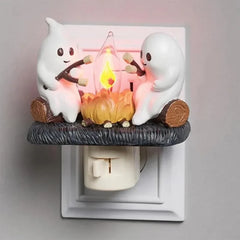 YOUMIKA  -  Ghost Campfire Flickering Night Light EU/US/UK Plug in 2024 New Funny Cute Chost Lamp for Kids Room Halloween Party Decorations