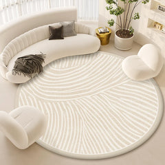 YOUMIKA  -  Light Luxury Round Cream Style Carpet Living Room Large Area Thickened Sofa Carpets Coffee Table Nonslip Bedroom Study Round Rug