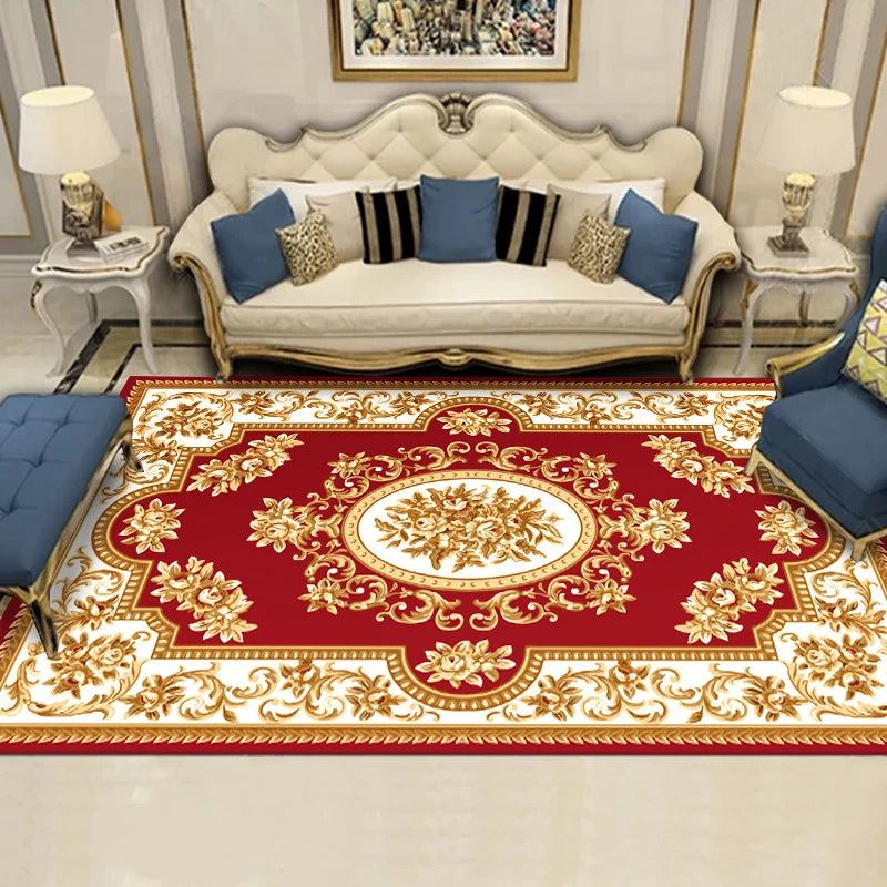 YOUMIKA  -  European Retro Living Room Decoration Carpet Light Luxury Bedroom Bedside Large Area Rug Home Balcony Porch Entry Non-slip Rugs