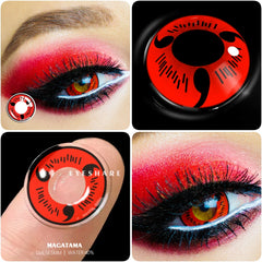 YOUMIKA  -  1 Pair Cosplay Colored Contact Lenses for Eyes Red Eye Contacts Lens Halloween Anime Lenses Yearly Beauty Makeup Lenses