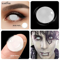 YOUMIKA  -  1Pair Halloween Colorful Contact Lenses Anime Cosplay Eye Lenses Multicolored Lenses White Black Lenses Yearly Contacts