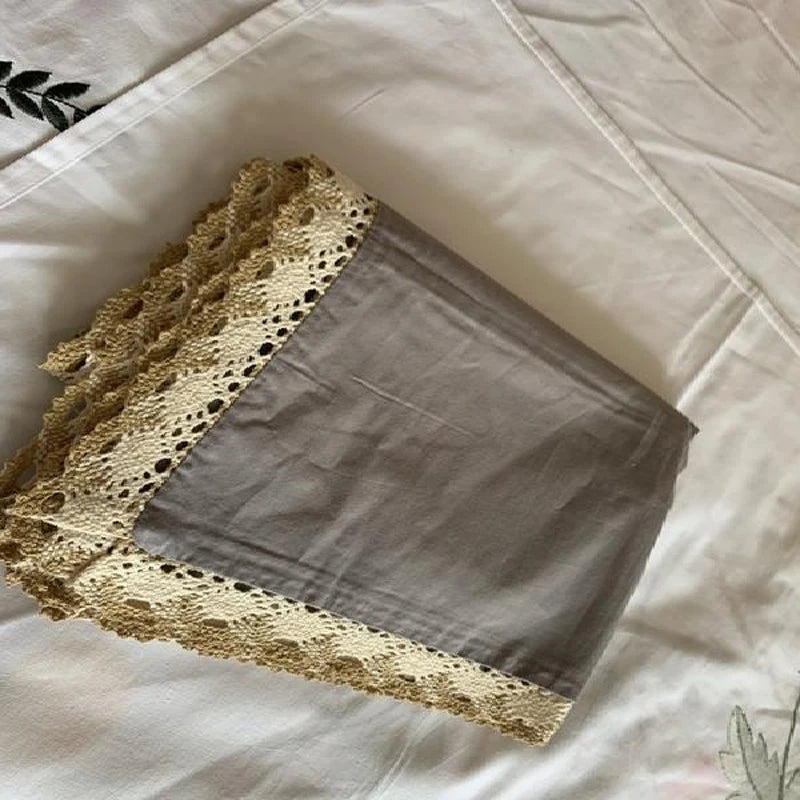 YOUYMIKA  -  Crocheted Lace Pillow Sham Standard Size Cover Pure Cotton Pillowcases French Country Style 48x74cm Shabby Chic for Bed 2 Pieces