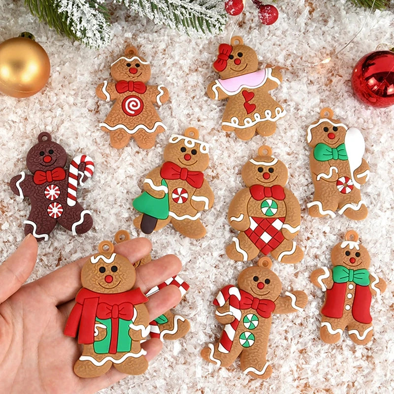 YOUMIKA  -  Christmas Gingerbread Man Ornaments Xmas Tree Hanging Charms Pendant Christmas Decorations for Home New Year Gift Navidad 2024