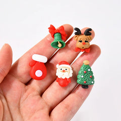 YOUMIKA  -  10/20pcs Mixed Christmas Resin Crafts Ornament Mini Santa Claus Xmas Tree Figurine DIY Decorations New Year Gifts Party Supplies