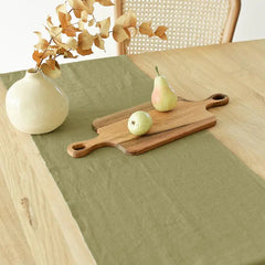 YOUMIKA  -  Linen Table Runner Light Natural 100% Pure Linen Table Runners for Spring Easter Handcrafted from European Flax Machine Washable