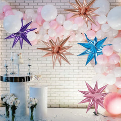 YOUMIKA  -  Cone Explosion Star Foil Balloons Point Star Balloons Spike Balloons for Birthday Wedding Photo Booth Backdrop Party Supplies