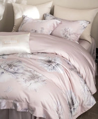 YOUMIKA  -  Sweet fairyfair pastoral flower pink grey bedding set,full queen king 80s cotton home textile bed sheet pillow case duvet cover