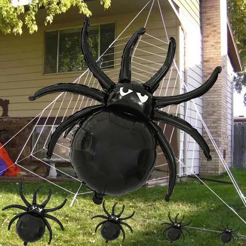 YOUMIKA  -  Large Halloween Spider Foil Balloons Happy Halloween Party Decoration Supplies Kids Toys Globos Haunted House Horror Props